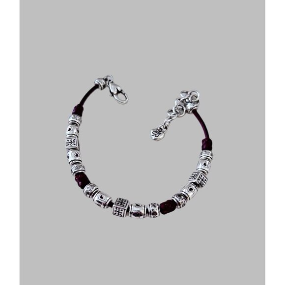 Brighton Silver Plated Leather Beaded Bracelet **RETIRED** - Picture 2 of 4